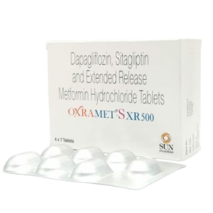 옥스라메트 S XR 500 (다파글리플로진 Dapagliflozin 10mg + 시타글립틴 Sitagliptin 100mg + 메트포르민 Metformin 500mg) 상품사진