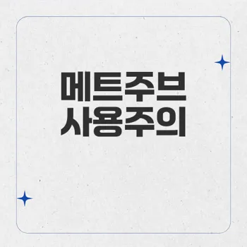 메트주브: 메트포르민의 사용상 주의사항과 위험성